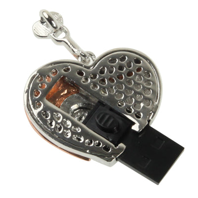 Heart Shaped Diamond Necklace Style USB Flash Disk