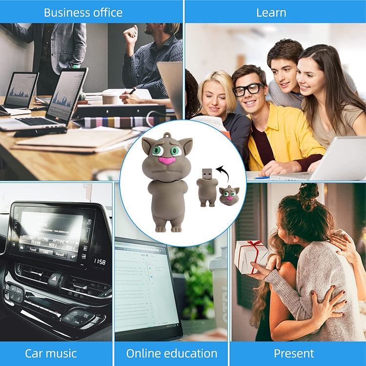 Talking Tom Cat Shape Cartoon Silicone USB Flash Disk (4GB)