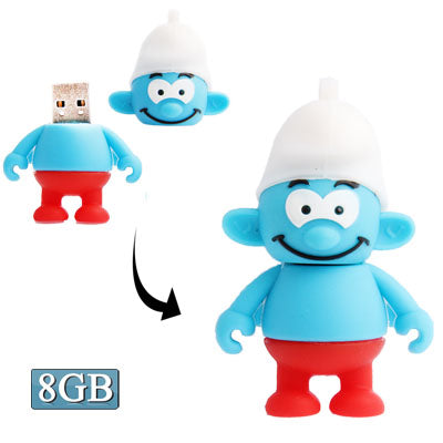 The Smurfs Shape Silicone USB2.0 Flash disk, Special for All Kinds of Festival Day Gifts