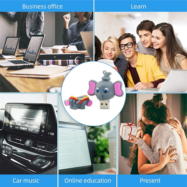 Elephant Shape Silicone USB2.0 Flash disk, Special for All Kinds of Festival Day Gifts, Dark Grey