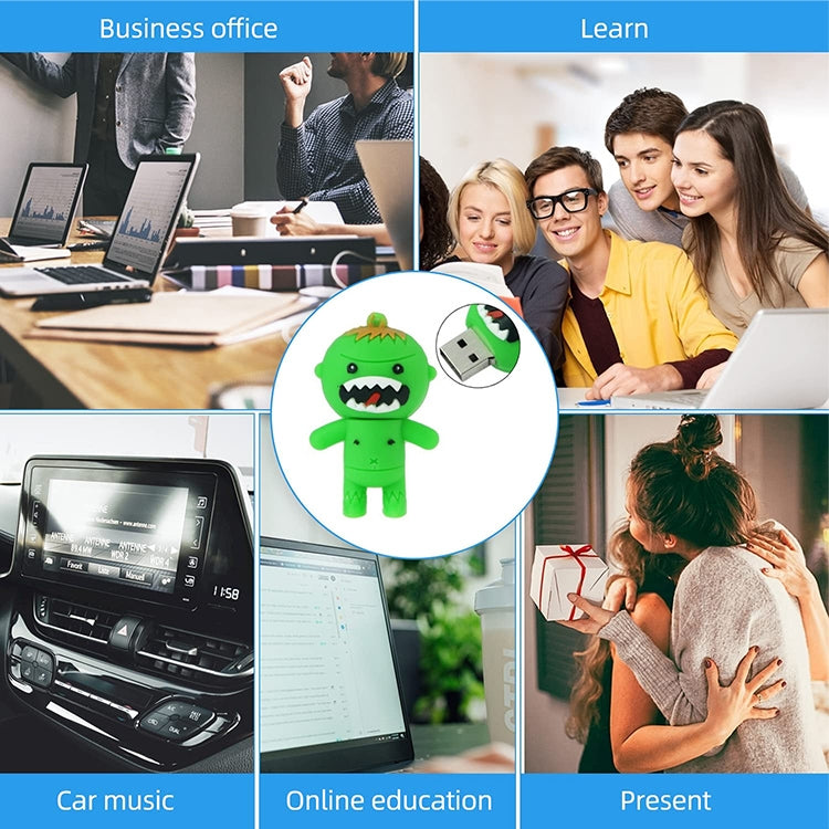 Cartoon Style Silicone USB2.0 Flash disk, Special for All Kinds of Festival Day Gifts, Green