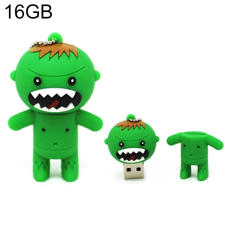 Cartoon Style Silicone USB2.0 Flash disk, Special for All Kinds of Festival Day Gifts, Green