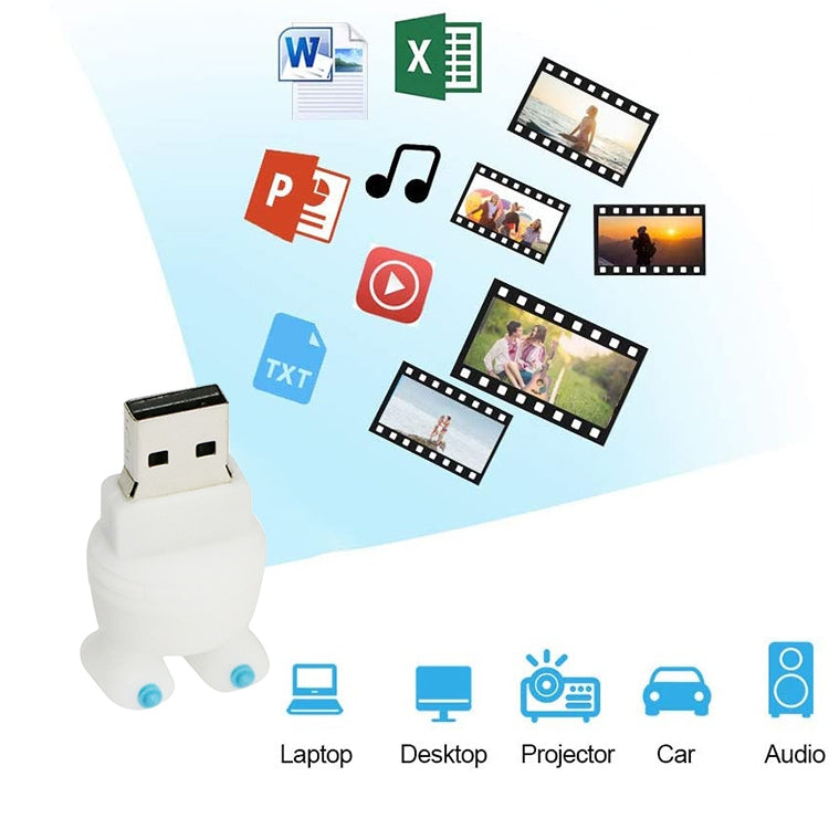 Astronaut Style Silicone USB2.0 Flash disk, Special for All Kinds of Festival Day Gifts,White (8GB)(White)