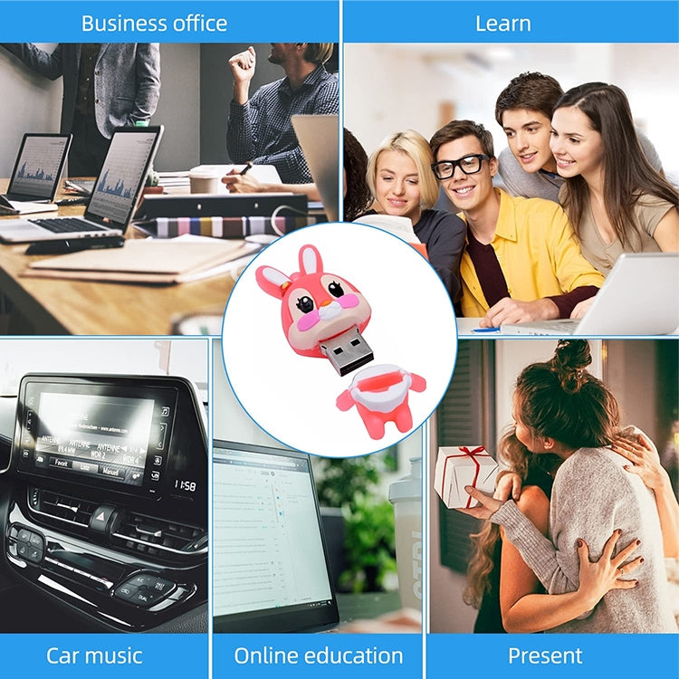 Cartoon Bunny Style Silicone USB 2.0 Flash disk, Special for All Kinds of Festival Day Gifts