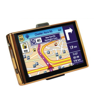 5.0 inch TFT Touch-screen Car GPS Navigator With 4GB TF Card and Map, Support Voice Broadcast, FM Transmitter function, Built-in speaker(Golden)