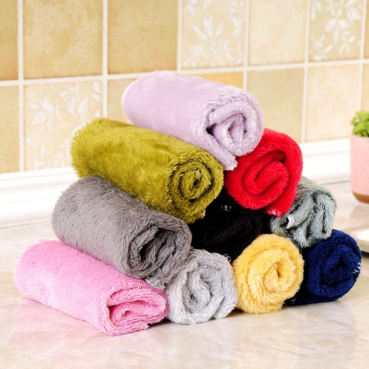 10 PCS Soft Microfiber Dishcloth, Size: 25cm x 25cm (Random Color Delivery)