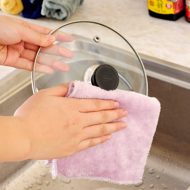 10 PCS Soft Microfiber Dishcloth, Size: 25cm x 25cm (Random Color Delivery)