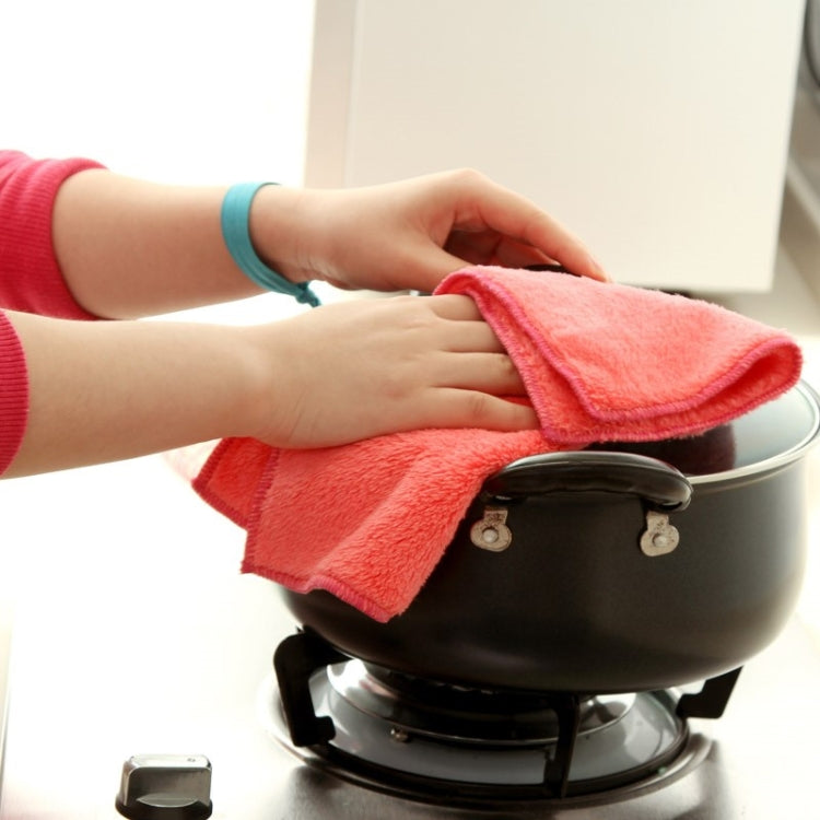 10 PCS Soft Microfiber Dishcloth, Size: 25cm x 25cm (Random Color Delivery)