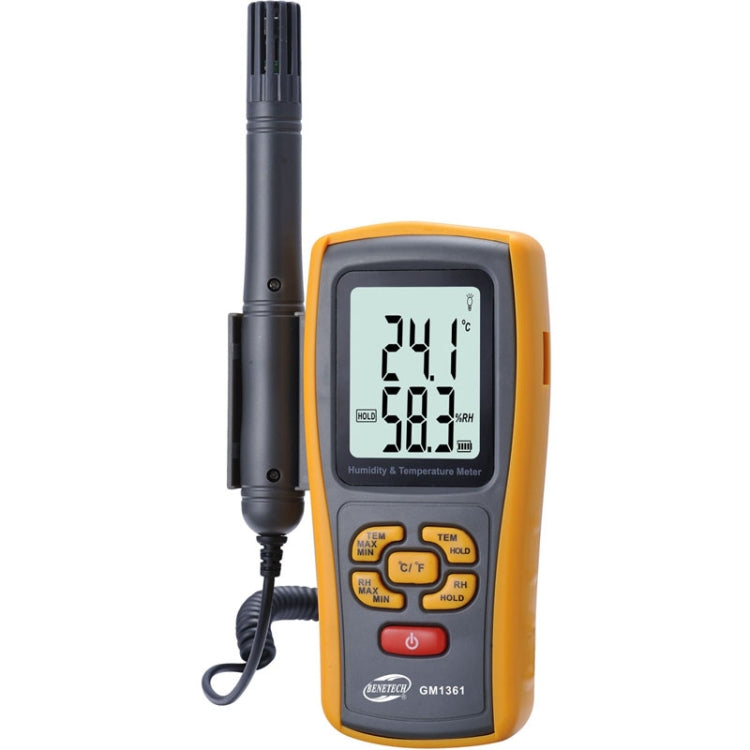 BENETECH GM1361 2.5 Inch Screen Digital Temperature & Humidity Meter Hygrometer / Thermometer(Yellow)