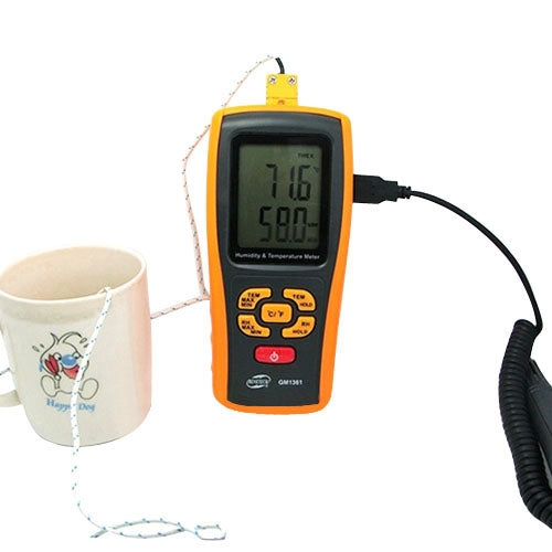 BENETECH GM1361 2.5 Inch Screen Digital Temperature & Humidity Meter Hygrometer / Thermometer(Yellow)