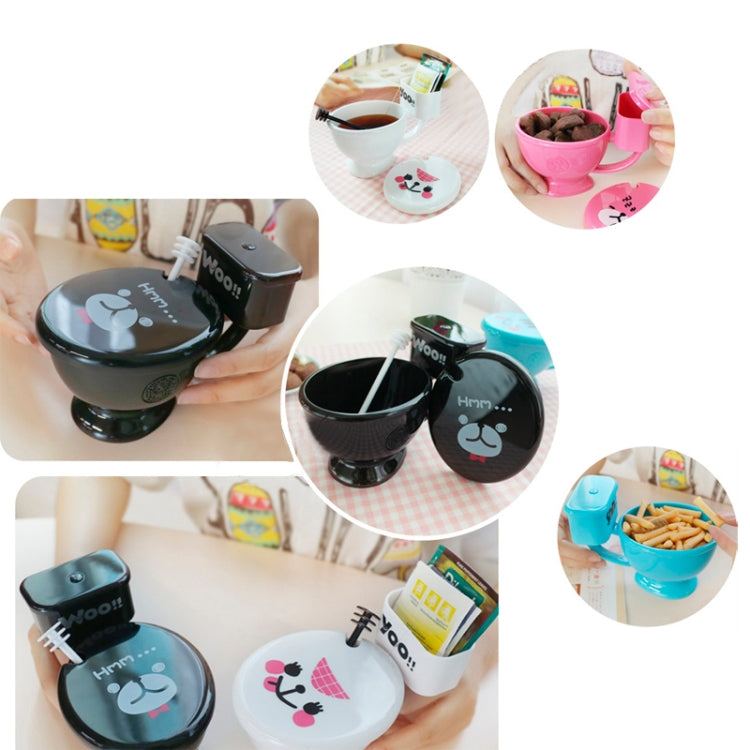 Best Gifts 300ML Funny Cute Toilet Cup with Spoon Novelty Plastic Mug
