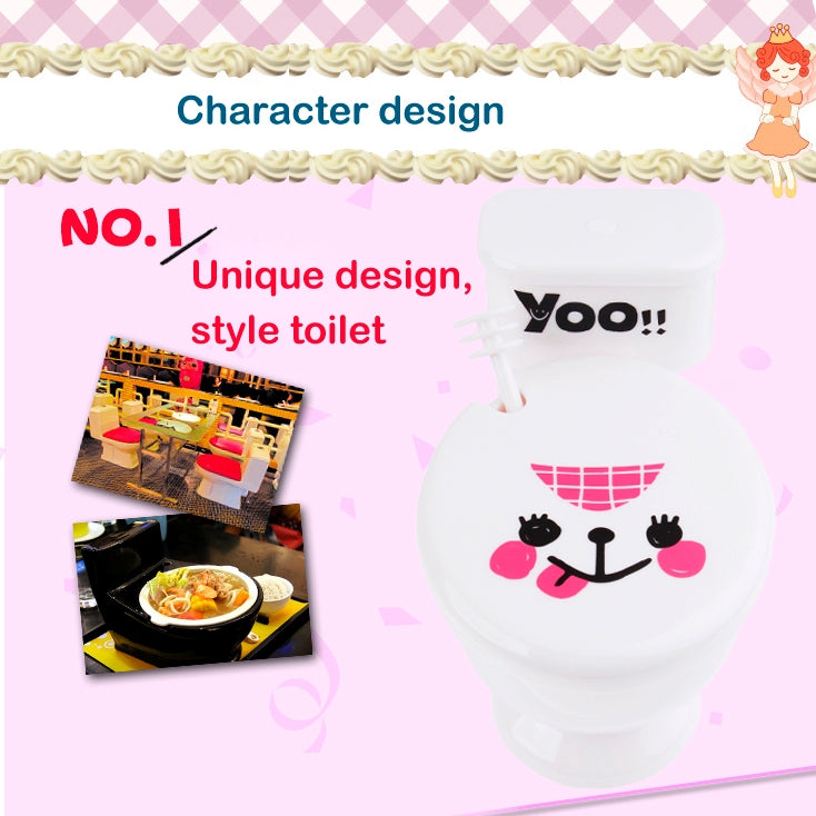 Best Gifts 300ML Funny Cute Toilet Cup with Spoon Novelty Plastic Mug