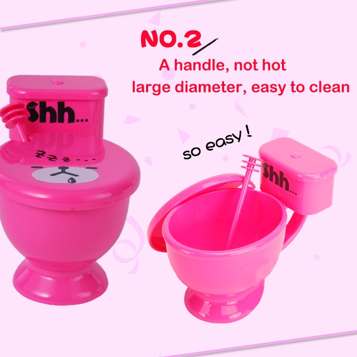 Best Gifts 300ML Funny Cute Toilet Cup with Spoon Novelty Plastic Mug