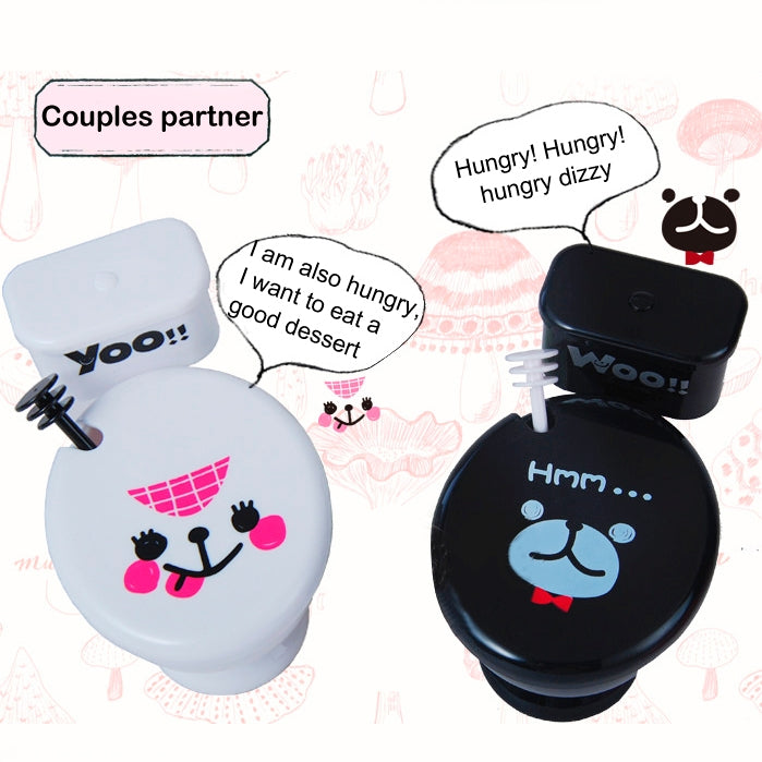 Best Gifts 300ML Funny Cute Toilet Cup with Spoon Novelty Plastic Mug