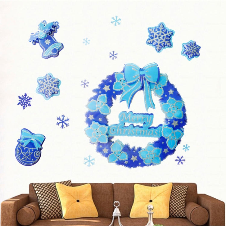 Christmas Series Snow and Garland Pattern Glitter Wall Stickers for Home Decoration, Size: 41cm x 29cm