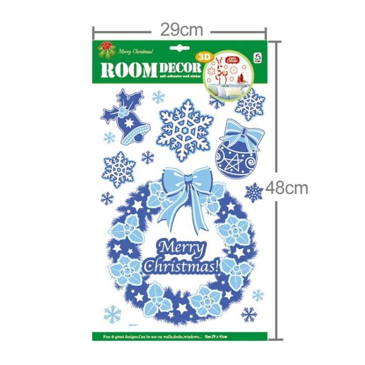 Christmas Series Snow and Garland Pattern Glitter Wall Stickers for Home Decoration, Size: 41cm x 29cm