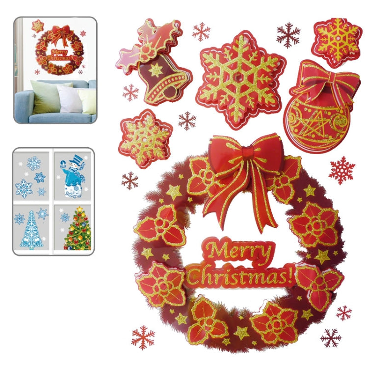 Christmas Series Snow and Garland Pattern Glitter Wall Stickers for Home Decoration, Size: 41cm x 29cm