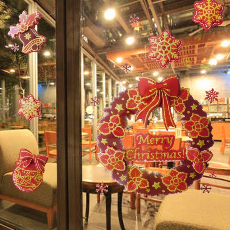 Christmas Series Snow and Garland Pattern Glitter Wall Stickers for Home Decoration, Size: 41cm x 29cm