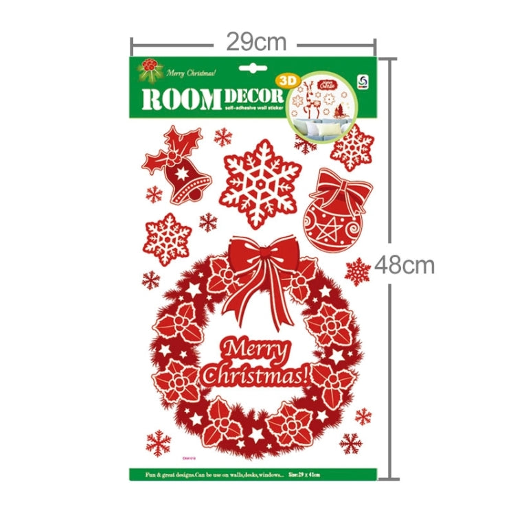 Christmas Series Snow and Garland Pattern Glitter Wall Stickers for Home Decoration, Size: 41cm x 29cm