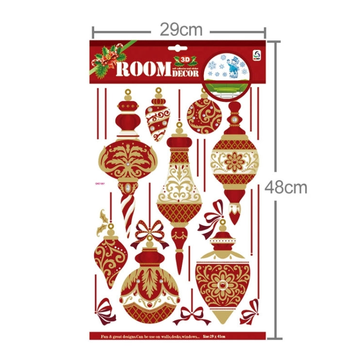 Christmas Series Glitter Wall Stickers for Home Decoration, Size: 41cm x 29cm