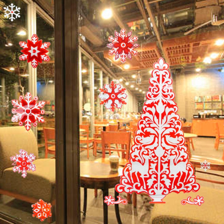 Christmas Series Snow and Christmas Tree Pattern Glitter Wall Stickers for Home Decoration, Size: 41cm x 29cm