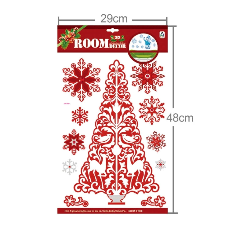 Christmas Series Snow and Christmas Tree Pattern Glitter Wall Stickers for Home Decoration, Size: 41cm x 29cm