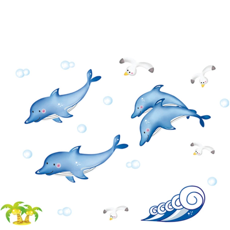 Dolphin Pattern Fluorescent Self-adhesive Removable Wall Stickers for Home Decoration, Size: 70cm x 50cm