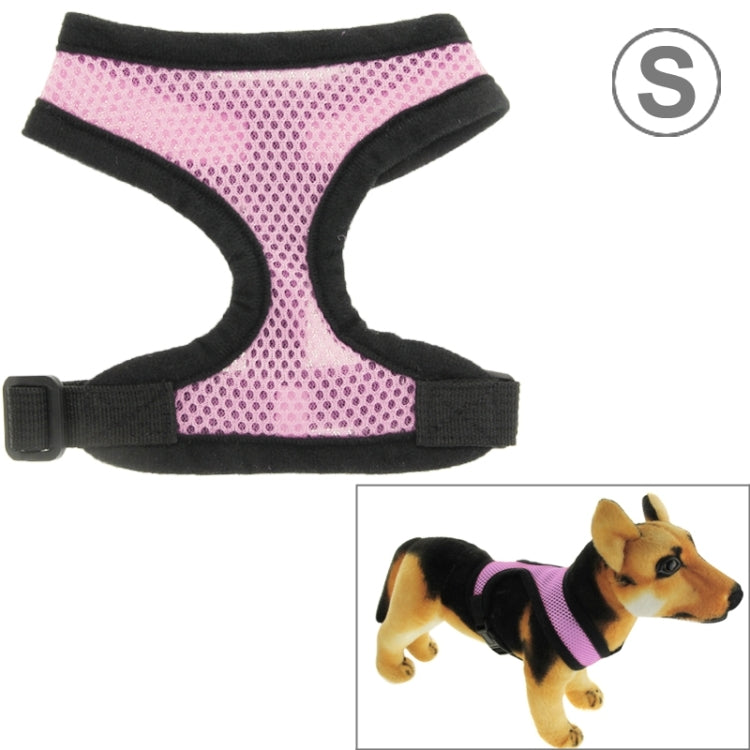 Soft Adjustable Pet Dog Mesh Vest Harness, S(Pink)