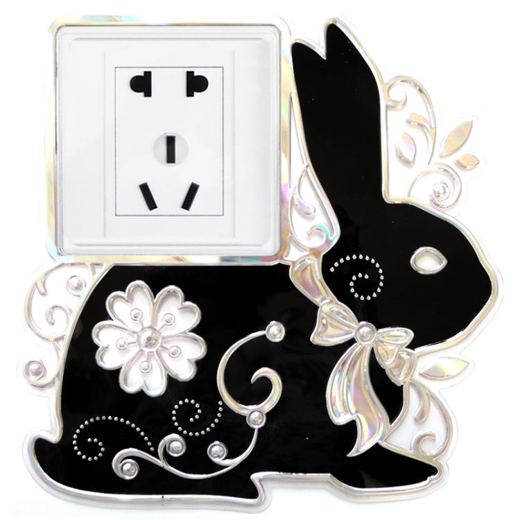 Waterproof Cute Rabbit Pattern Switch Socket Wall Stickers, Size: 22.5cm x 22.5cm
