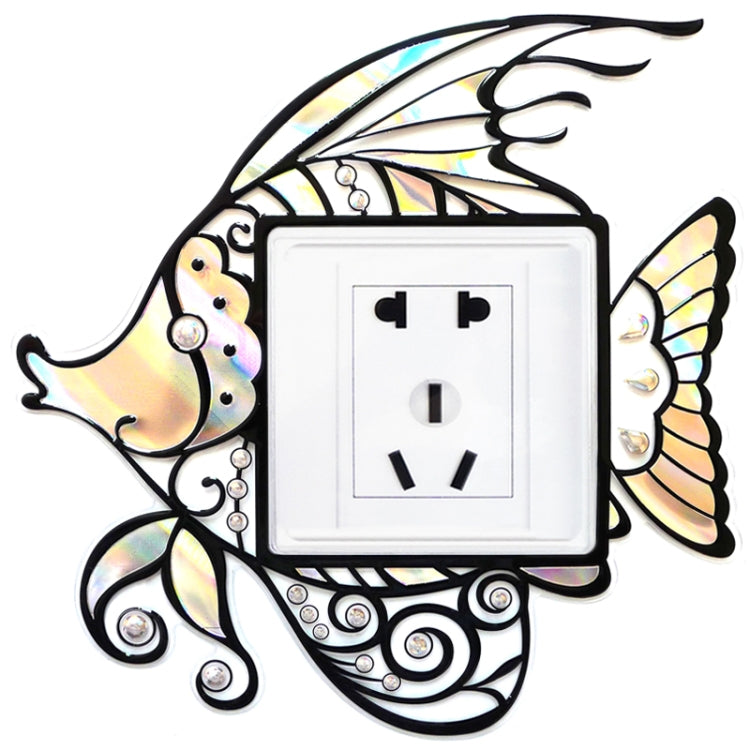 Waterproof Angelfish Pattern Switch Socket Wall Stickers, Size: 22.5cm x 22.5cm
