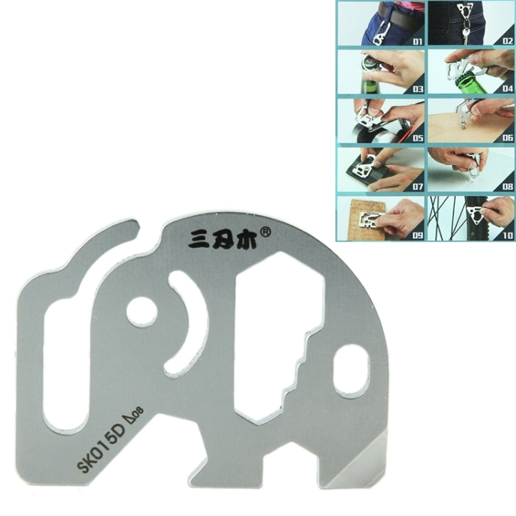 Multifunctional Elephant Shape Stainless Steel Key Chain with Bottle Opener