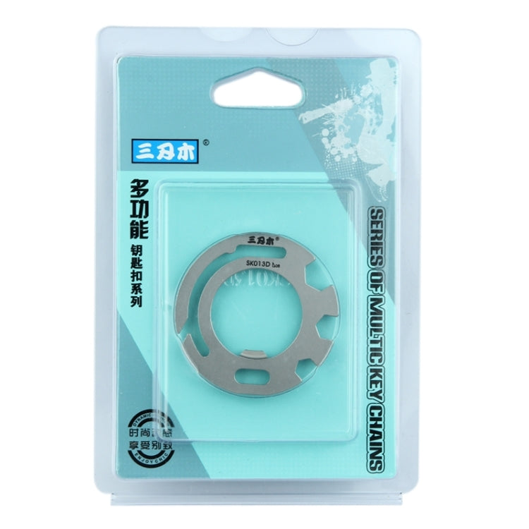 Multifunctional Round Shape Stainless Steel Key Chain with Bottle Opener