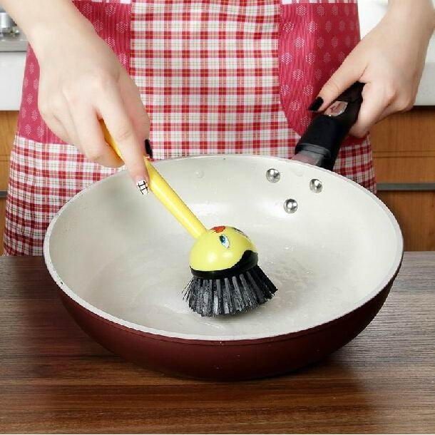 Cartoon Cleaning Brush Kitchen Cleaner with Strong Decontamination (Random Color Delivery)