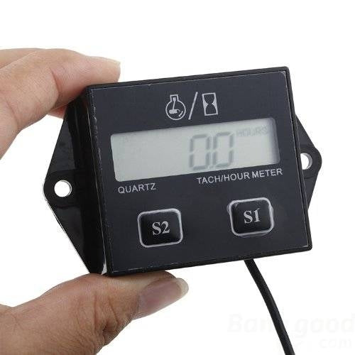Spark Plugs Gas Engine Digital Tach Hour Meter Tachometer Gauge ATV