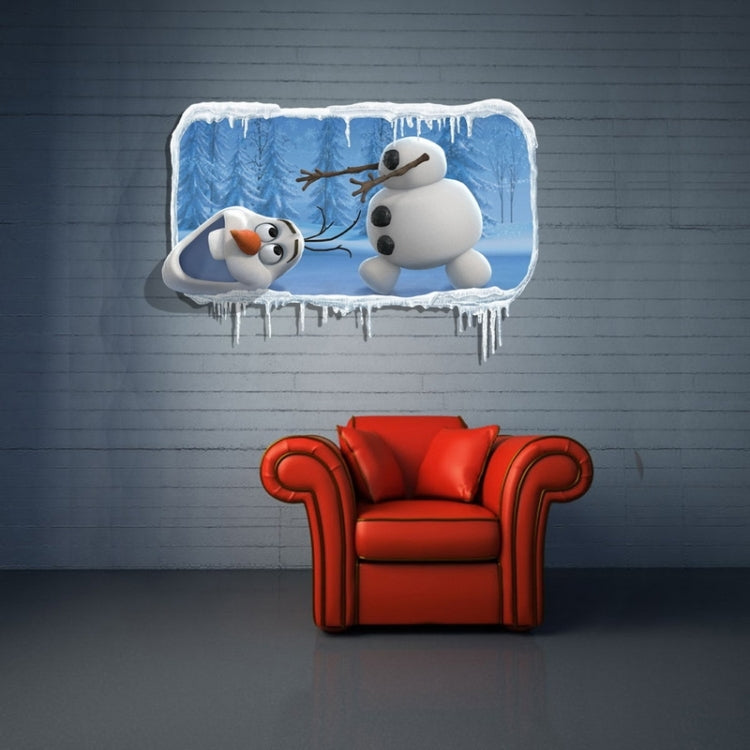 Wall Decor 3D Snowman Animal Removable Wall Stickers, Size: 87cm x 58cm