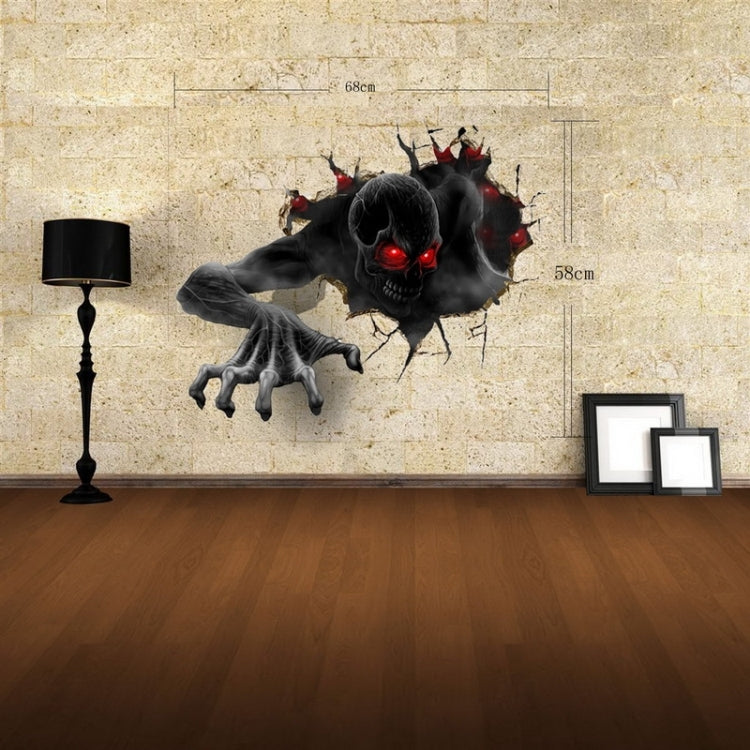 Wall Decor 3D Terror Removable Wall Stickers, Size: 68cm x 58cm