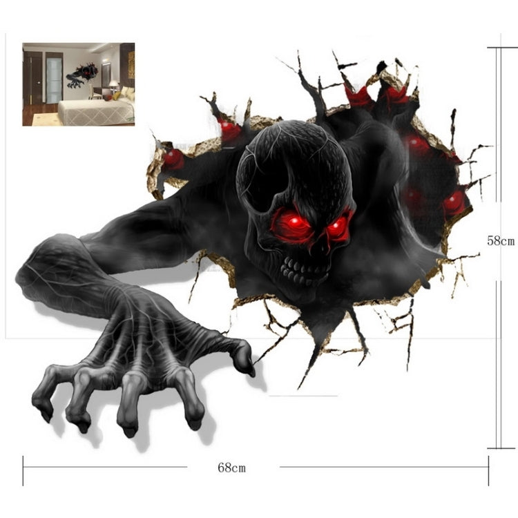 Wall Decor 3D Terror Removable Wall Stickers, Size: 68cm x 58cm