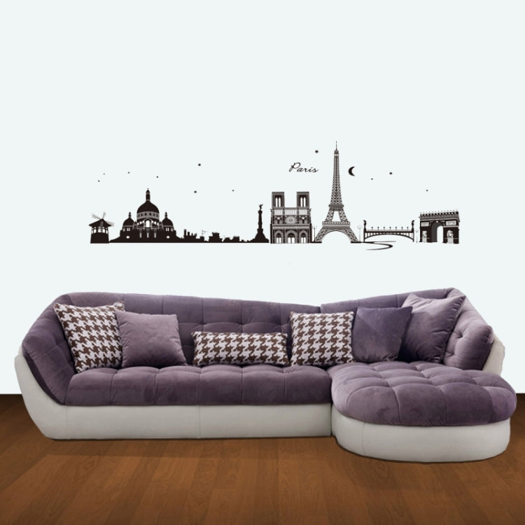 Home Decor Paris City Landscape Removable Wall Stickers, DIY Free Combination, Size: 60cm x 90cm