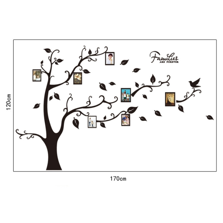 Home Decor Tree Pattern Photo Frame Removable Wall Stickers, DIY Free Combination, Size: 60cm x 90cm