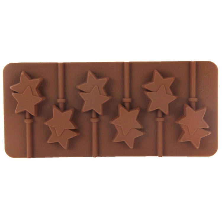 High Quality 6pcs DIY Lollipop Silicone Candy Double Star Mould Chocolate Mold
