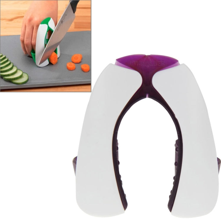 Silicone Safe Slice Knife Guard Finger Protector Vegetable Protector Armguard Device (White + Purple)
