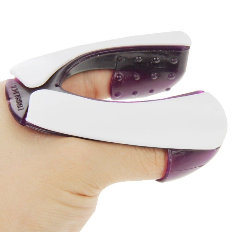 Silicone Safe Slice Knife Guard Finger Protector Vegetable Protector Armguard Device (White + Purple)