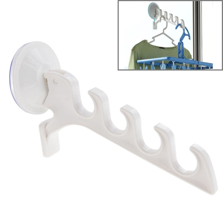 Powerful Sucker Bathroom Clothes Hanger with 4 Hook(White)