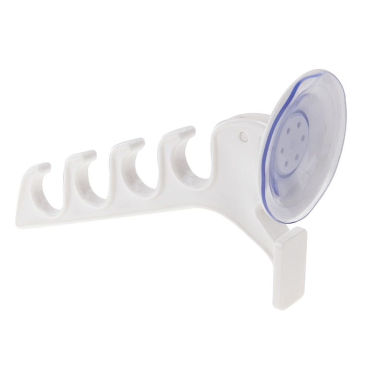 Powerful Sucker Bathroom Clothes Hanger with 4 Hook(White)