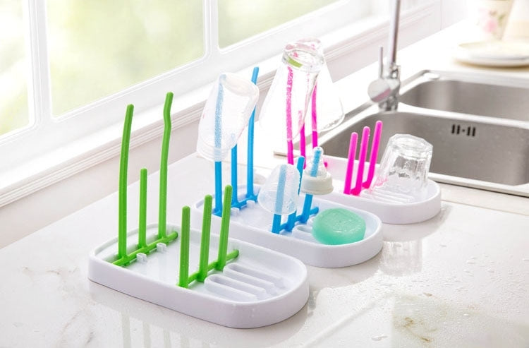 Portable Folding Baby Bottle Draining Rack, Random Color Delivery