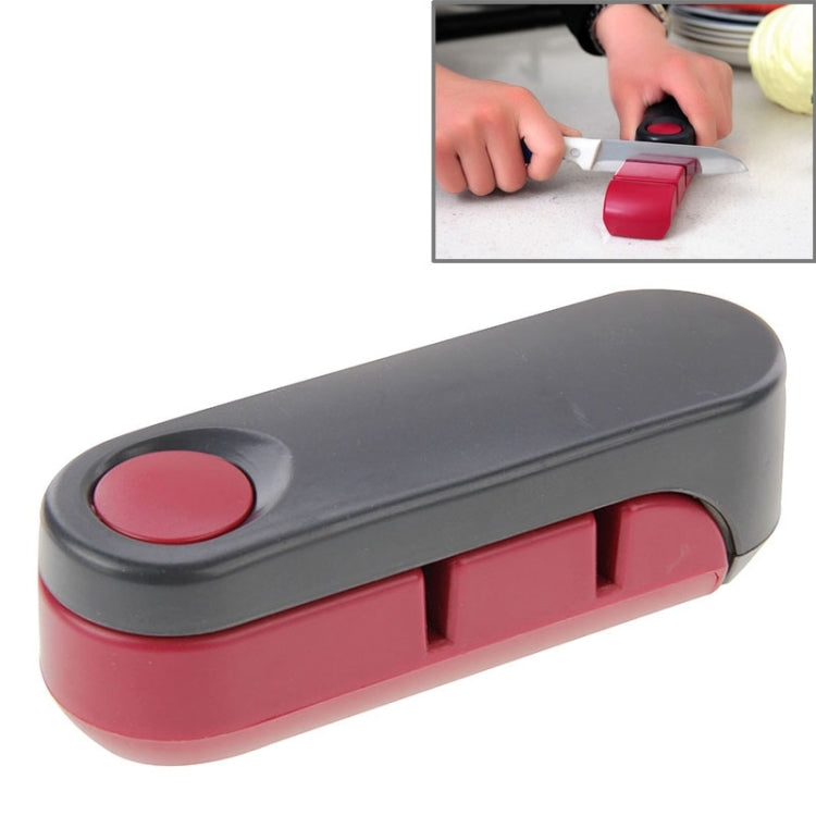 Rotatable 2 Stage Storage Knife Sharpener (Black+Red)