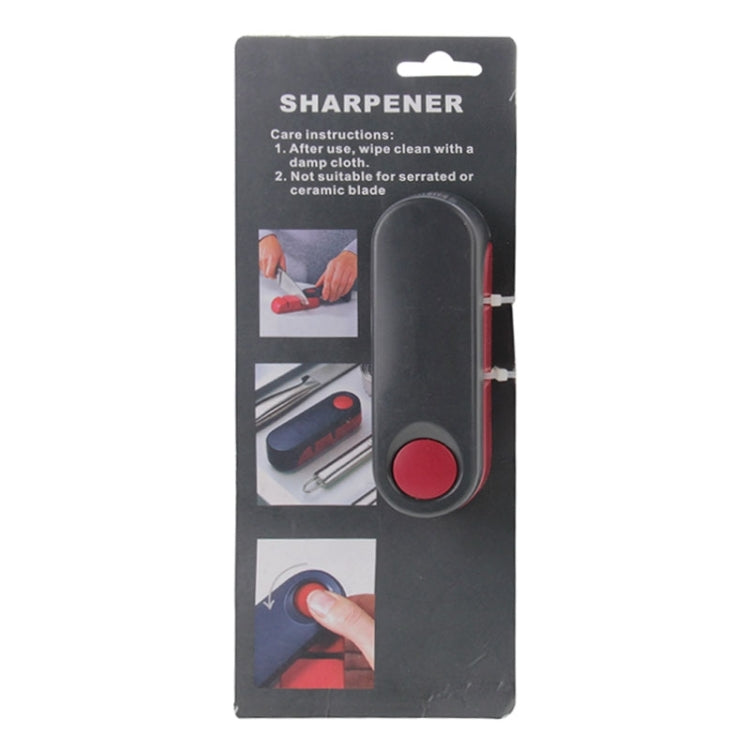 Rotatable 2 Stage Storage Knife Sharpener (Black+Red)