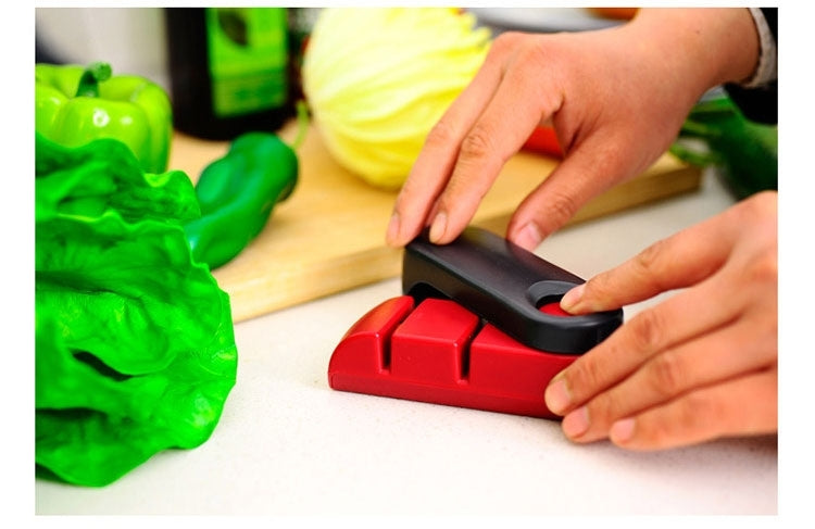 Rotatable 2 Stage Storage Knife Sharpener (Black+Red)