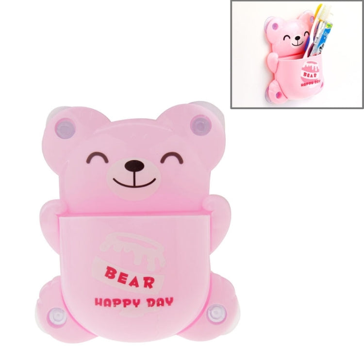Cartoon Bear Toothbrush Holder with Suction Cups, Random Color Delivery