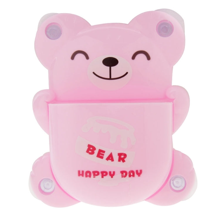 Cartoon Bear Toothbrush Holder with Suction Cups, Random Color Delivery